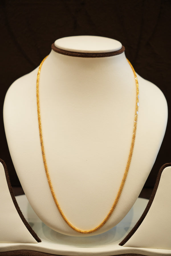 22K Gold Flat Mesh Chain