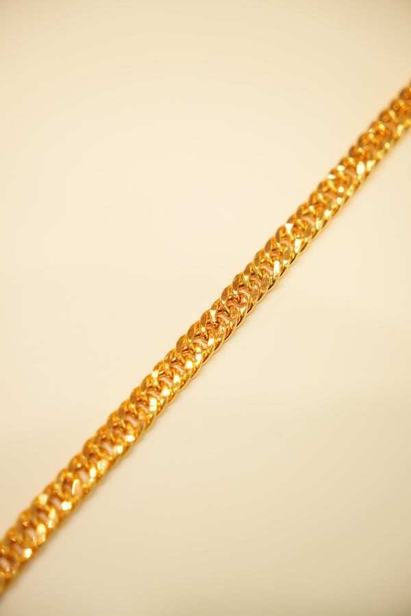 22K Gold Flat Polished Link Bracelet