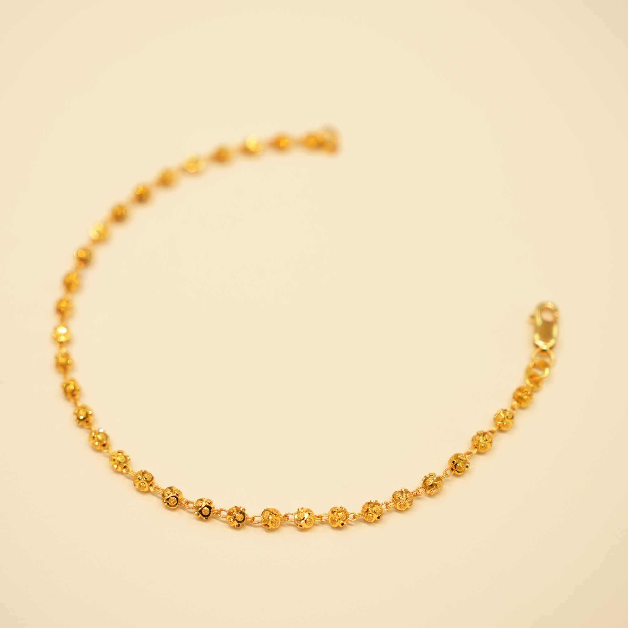 22K Gold Floral Bead Bracelet