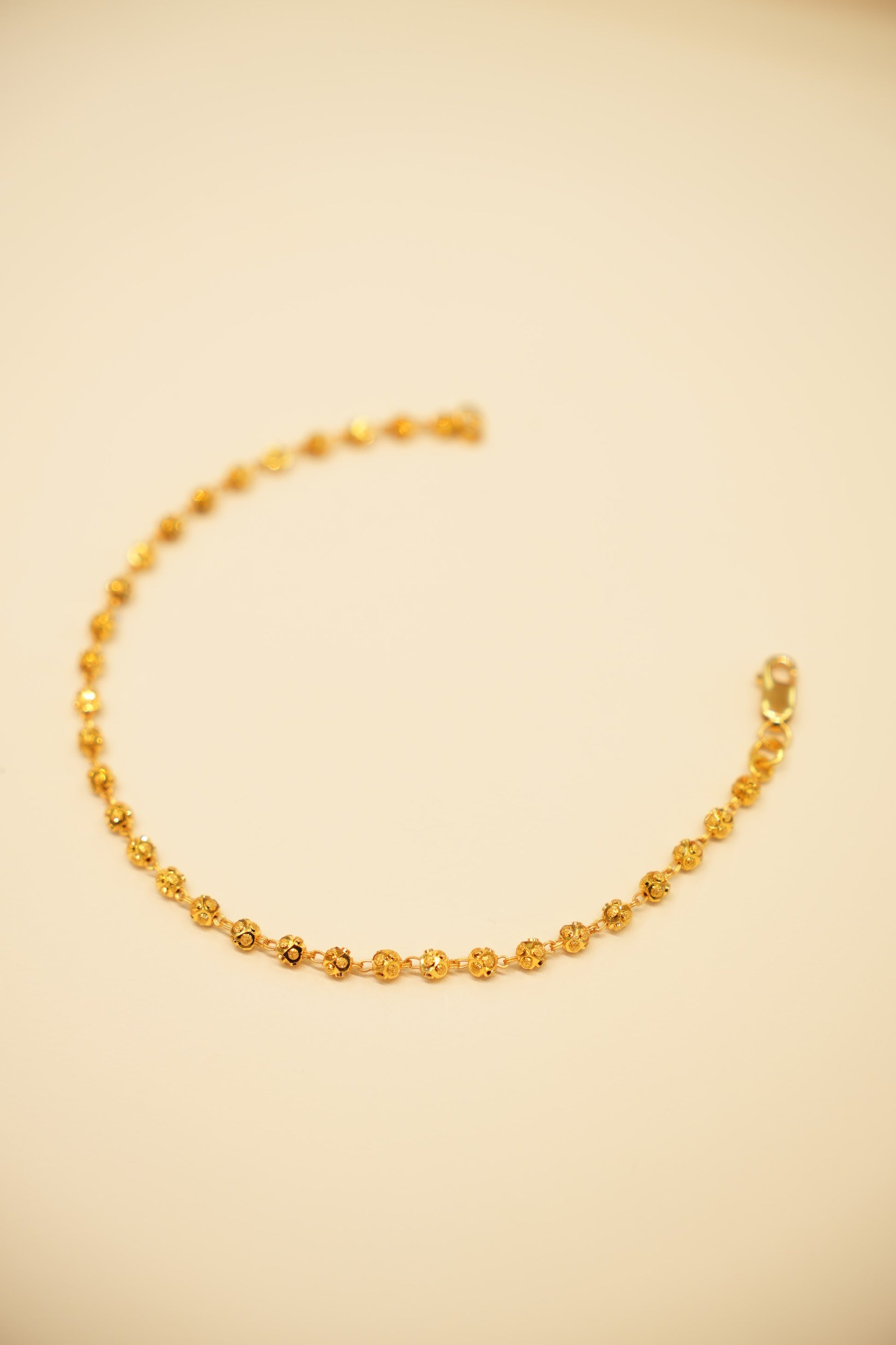 22K Gold Floral Bead Bracelet