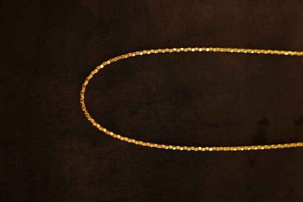 22K Gold Sparkle Bead Chain