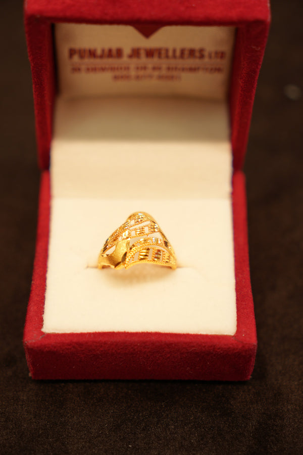22K Gold Sail Fan Ring