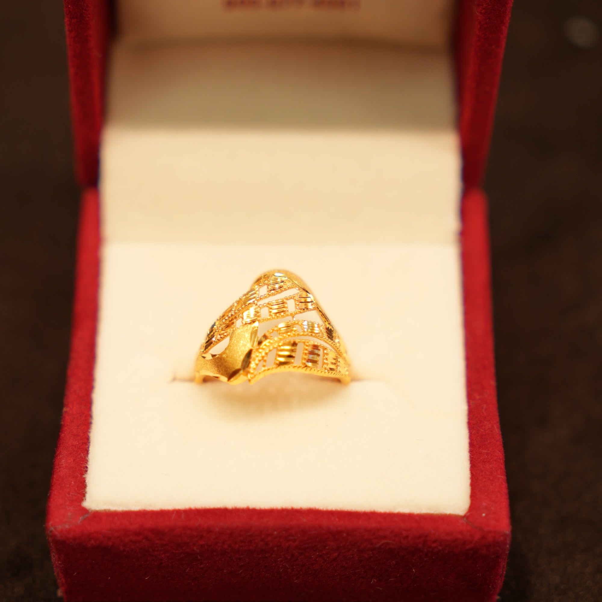 22K Gold Sail Fan Ring