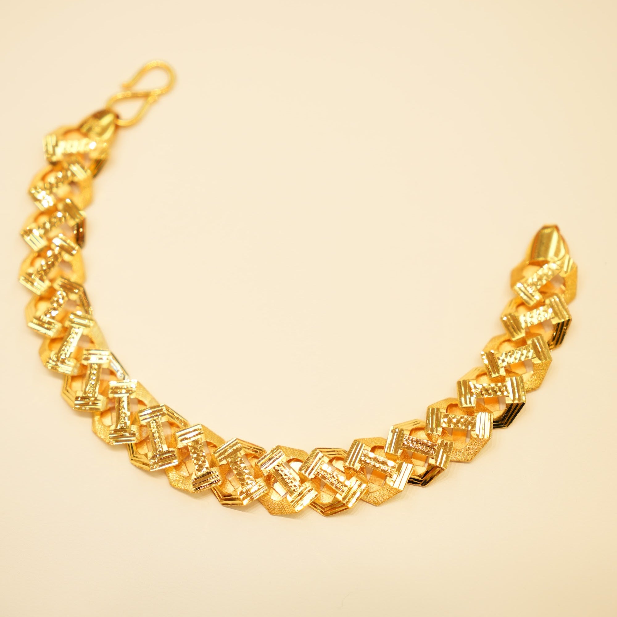 22K Gold I-Beam Link Bracelet