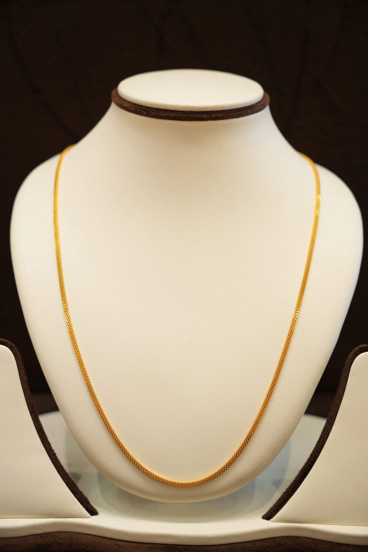 22K Gold Woven Mesh Flat Chain (22 Inches)