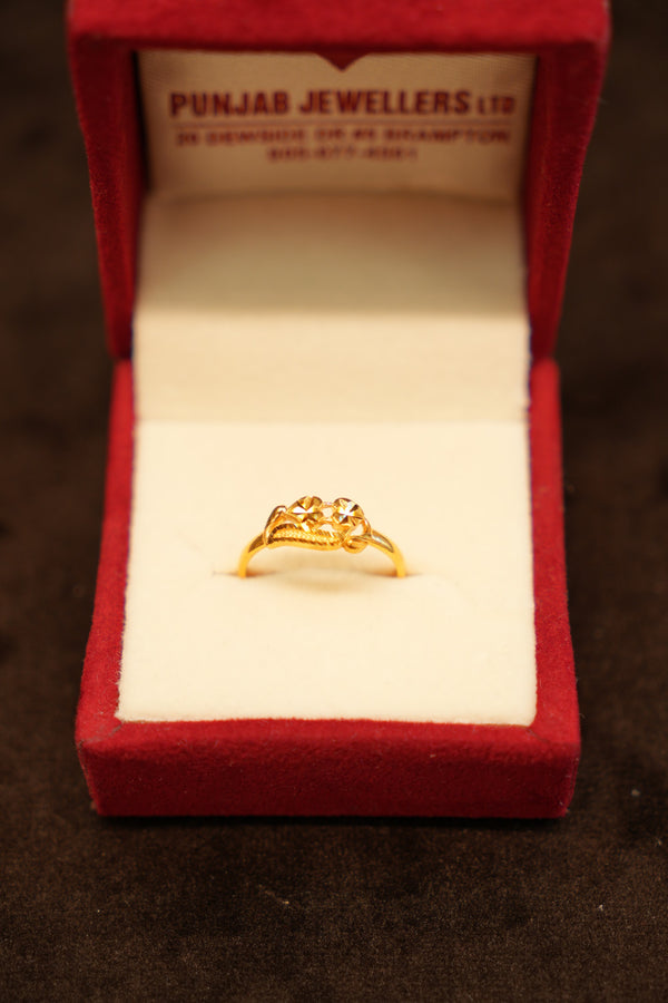 22K Gold Star-Cut Trio Ring