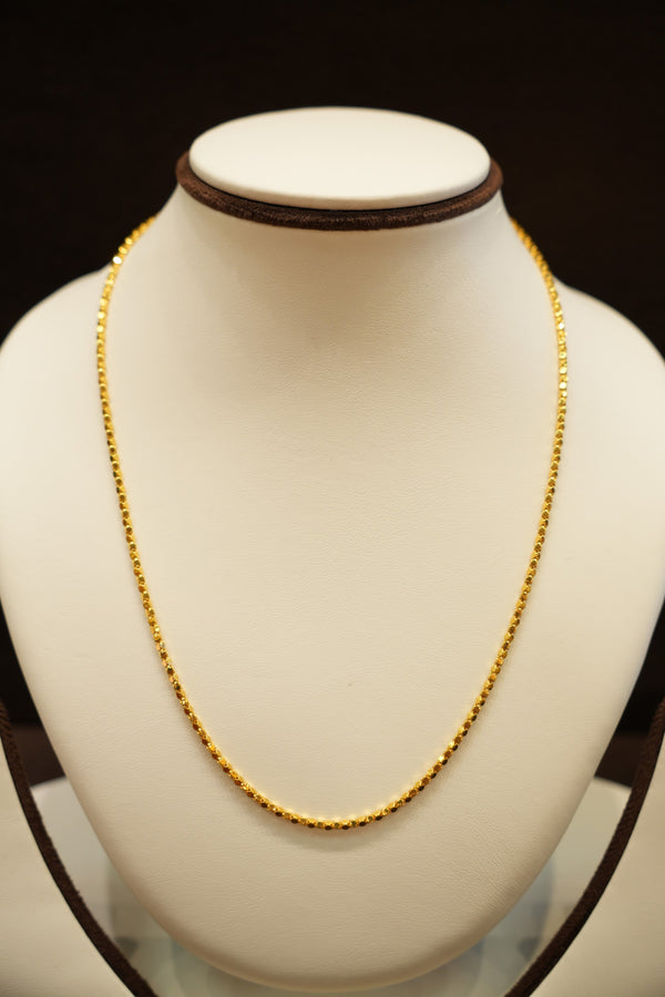 22K Gold Sparkle Bead Chain