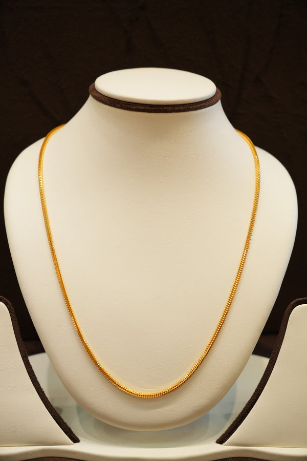 22K Gold Round Mesh Snake Chain