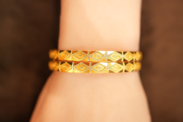 22K Gold Harlequin Diamond Bangles