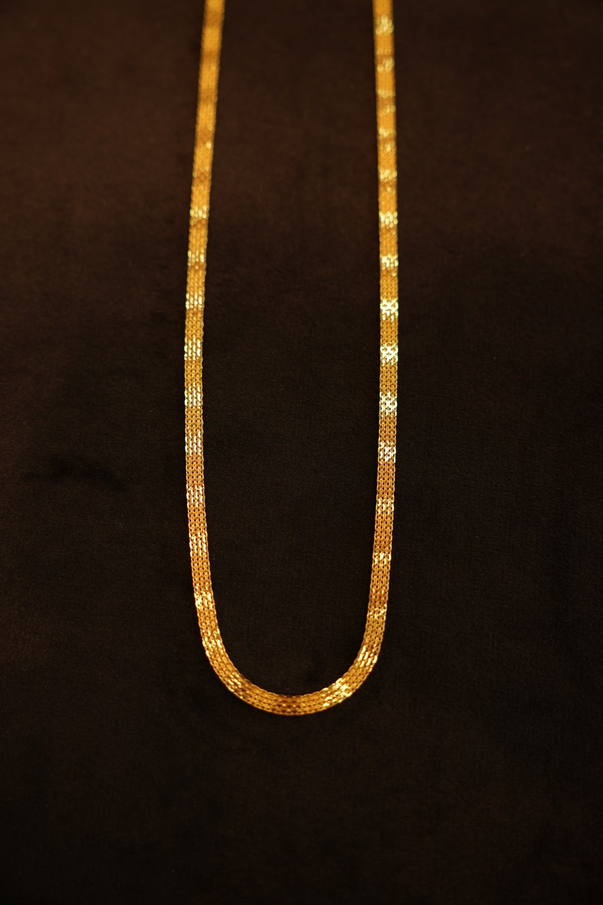 22K Gold Flat Mesh Chain (20 Inches)
