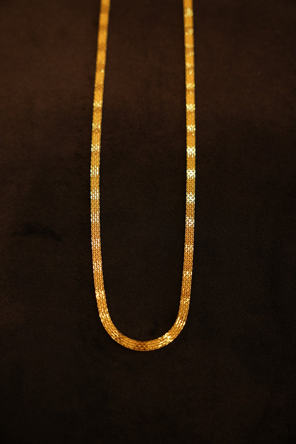 22K Gold Flat Mesh Chain