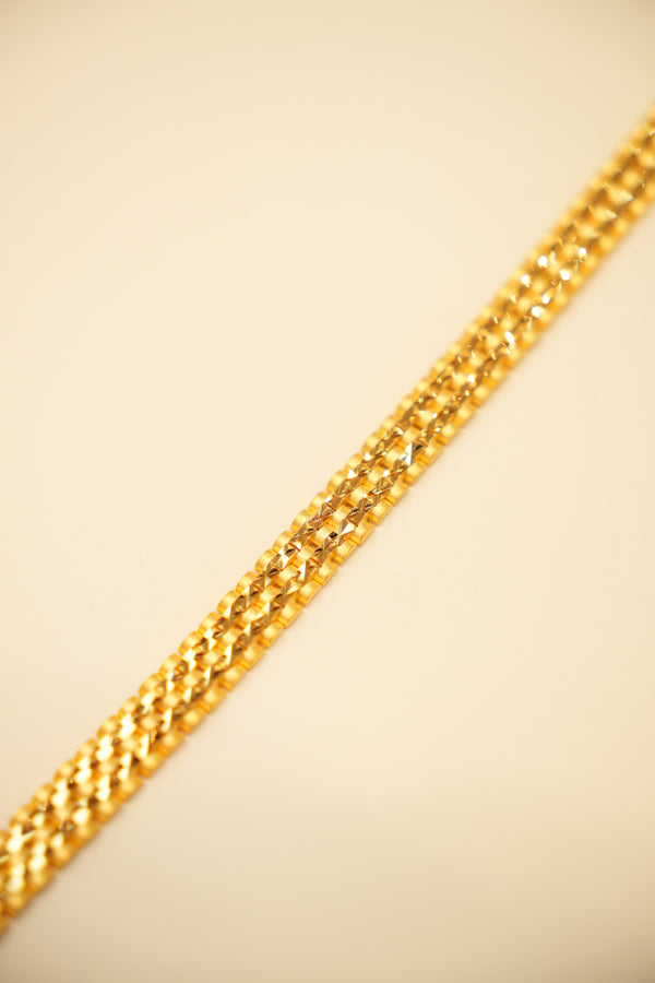22K Gold Sparkle Mesh Bangle Bracelet