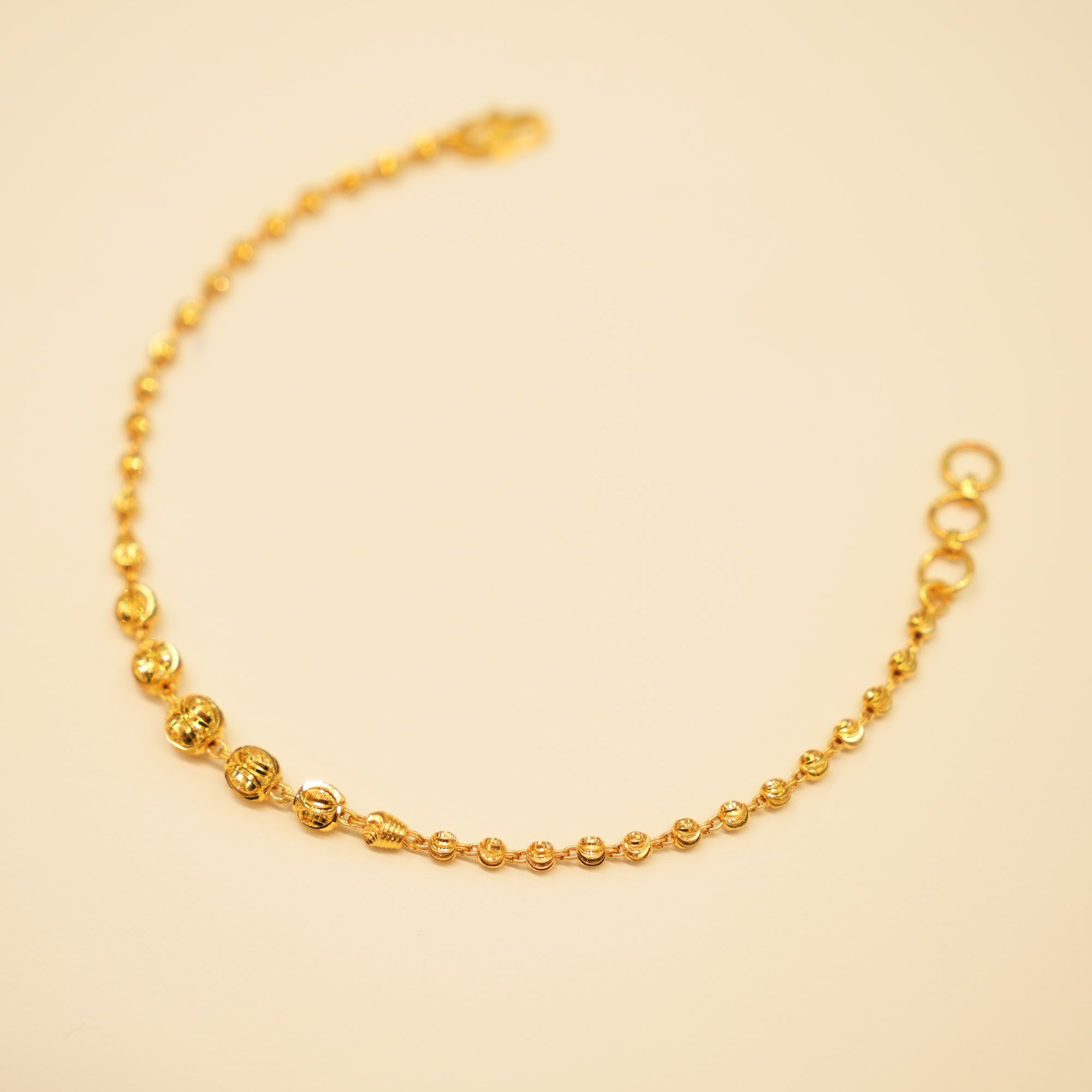 22K Gold Melon Bead Bracelet