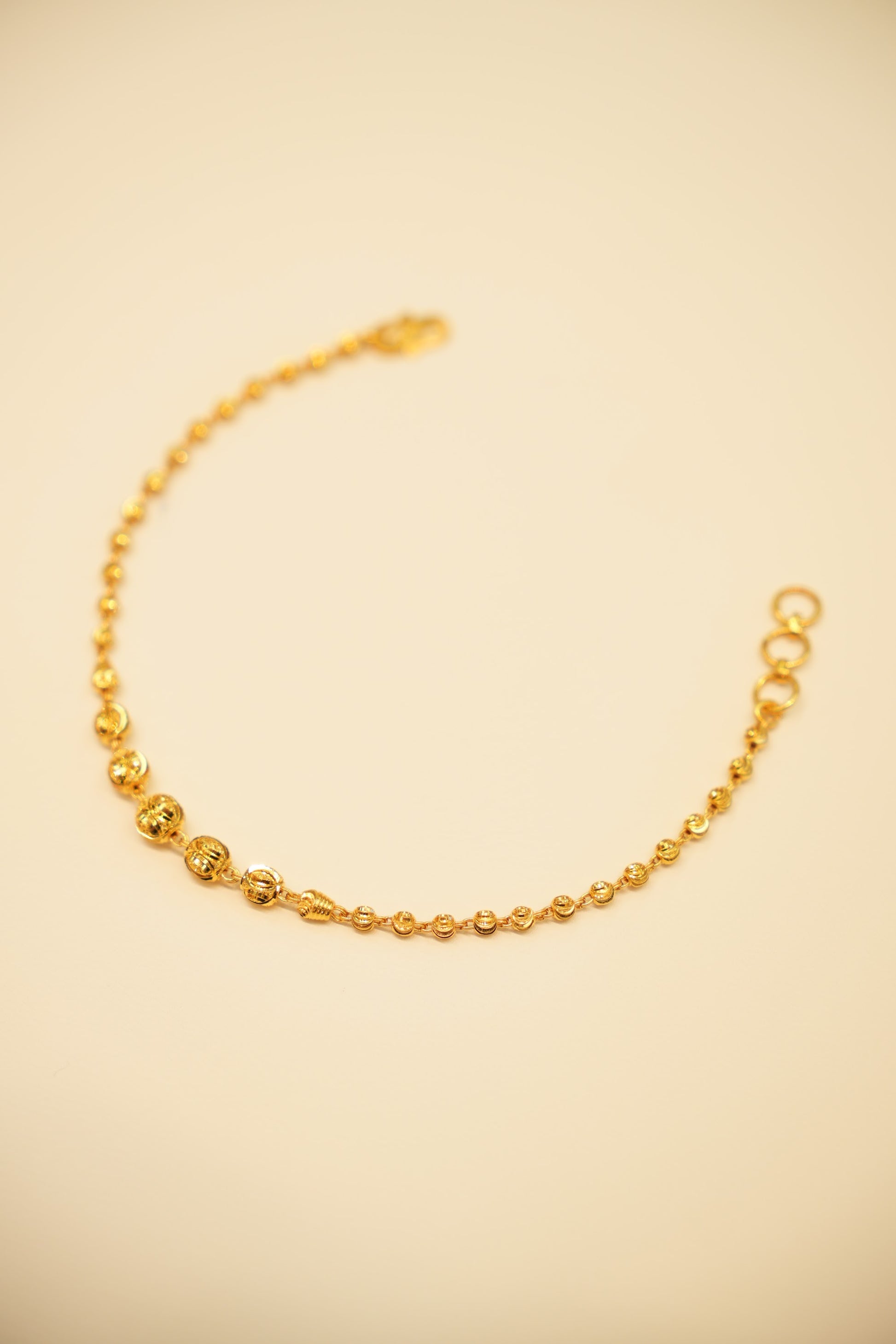 22K Gold Melon Bead Bracelet