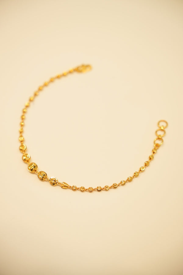 22K Gold Melon Bead Bracelet