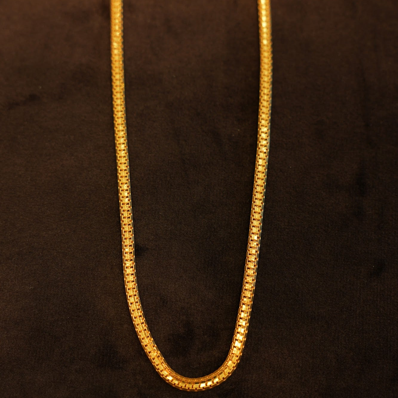 22K Gold Ladder-Cut Flat Chain