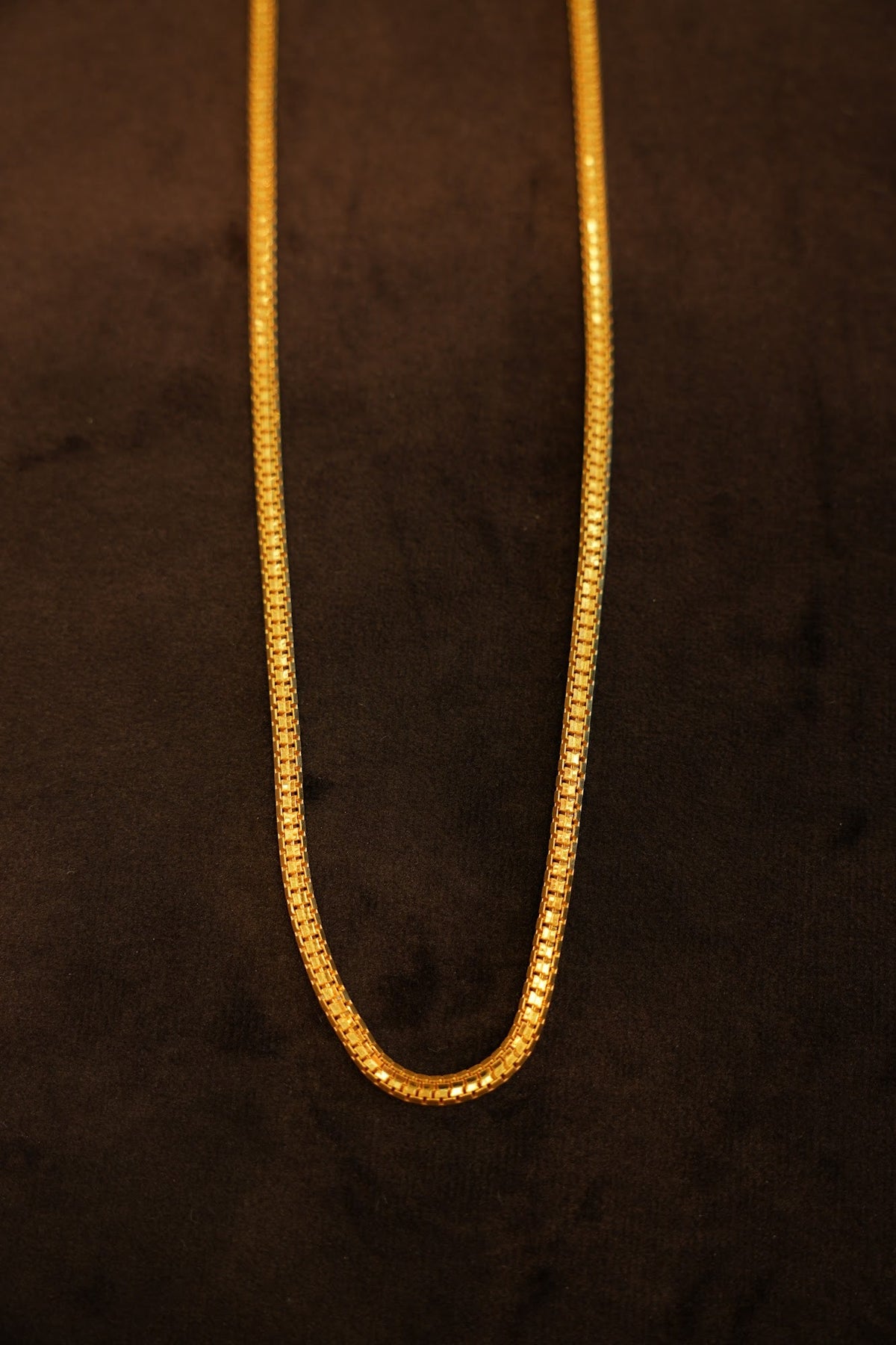 22K Gold Ladder-Cut Flat Chain