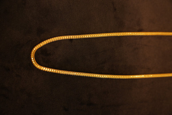 22K Gold Ladder-Cut Flat Chain