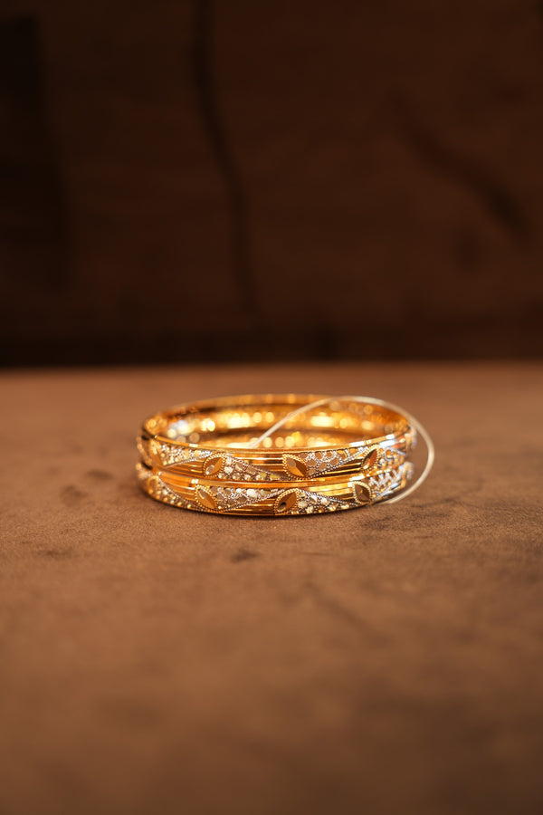 22K Gold Filigree Lace Vine Bangles