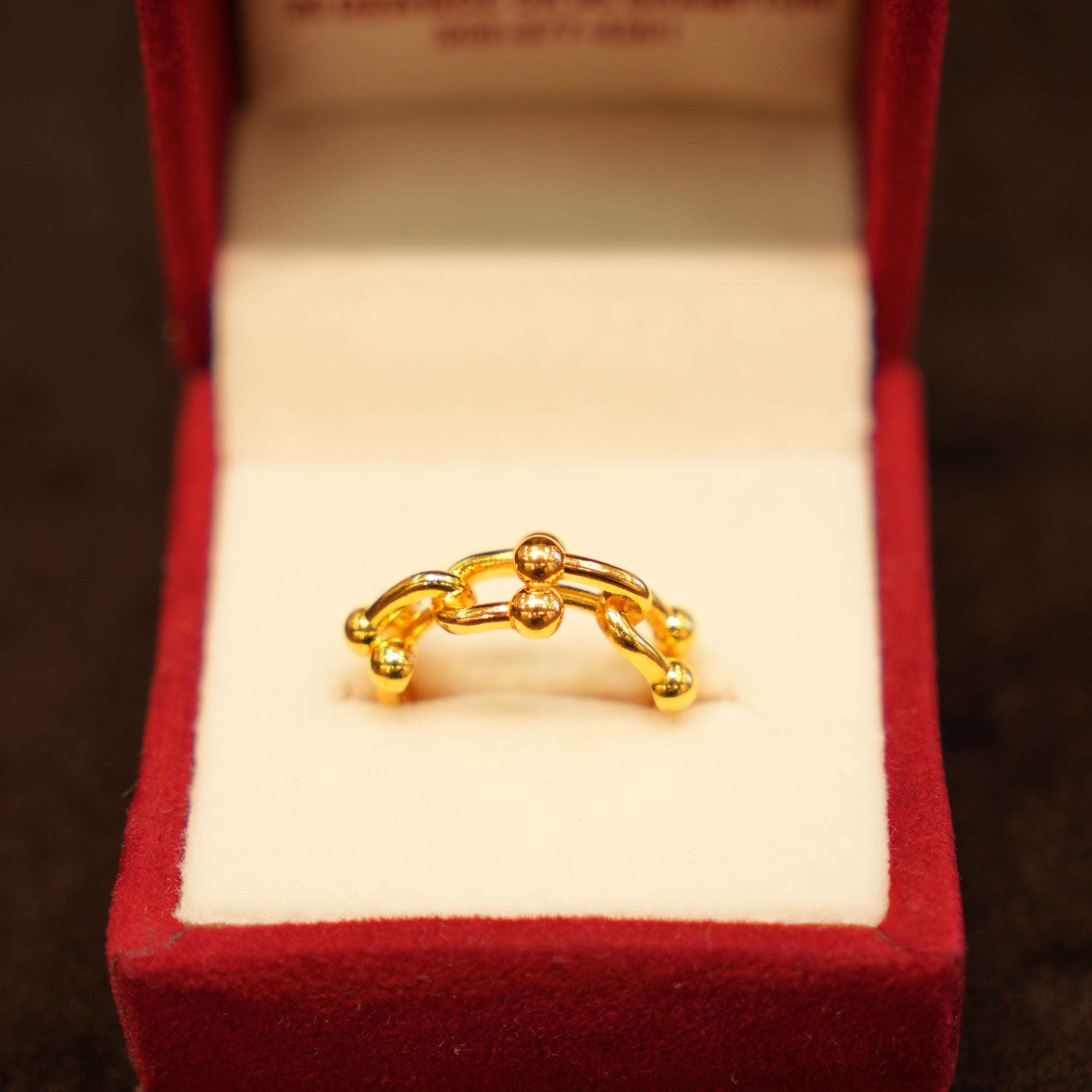 22K Gold Double Link Chain Ring
