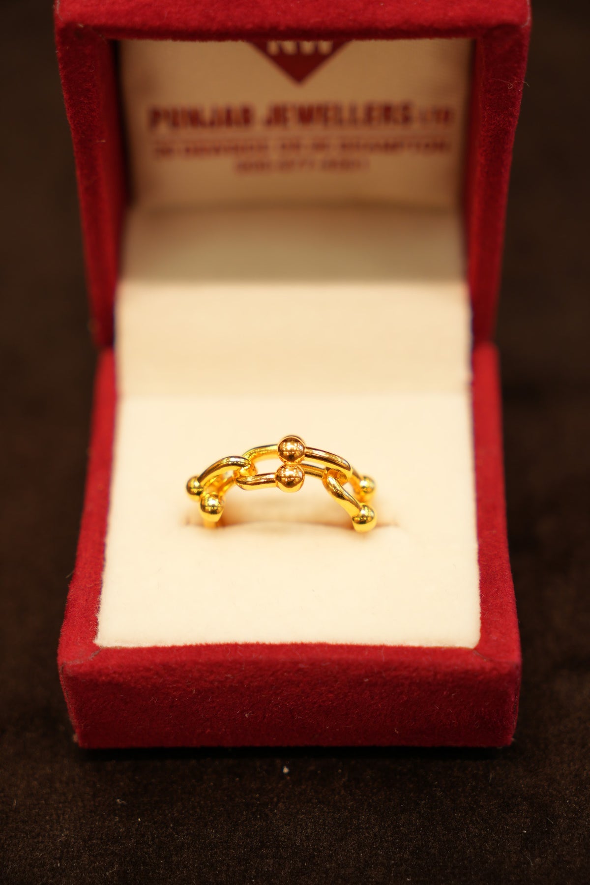 22K Gold Double Link Chain Ring