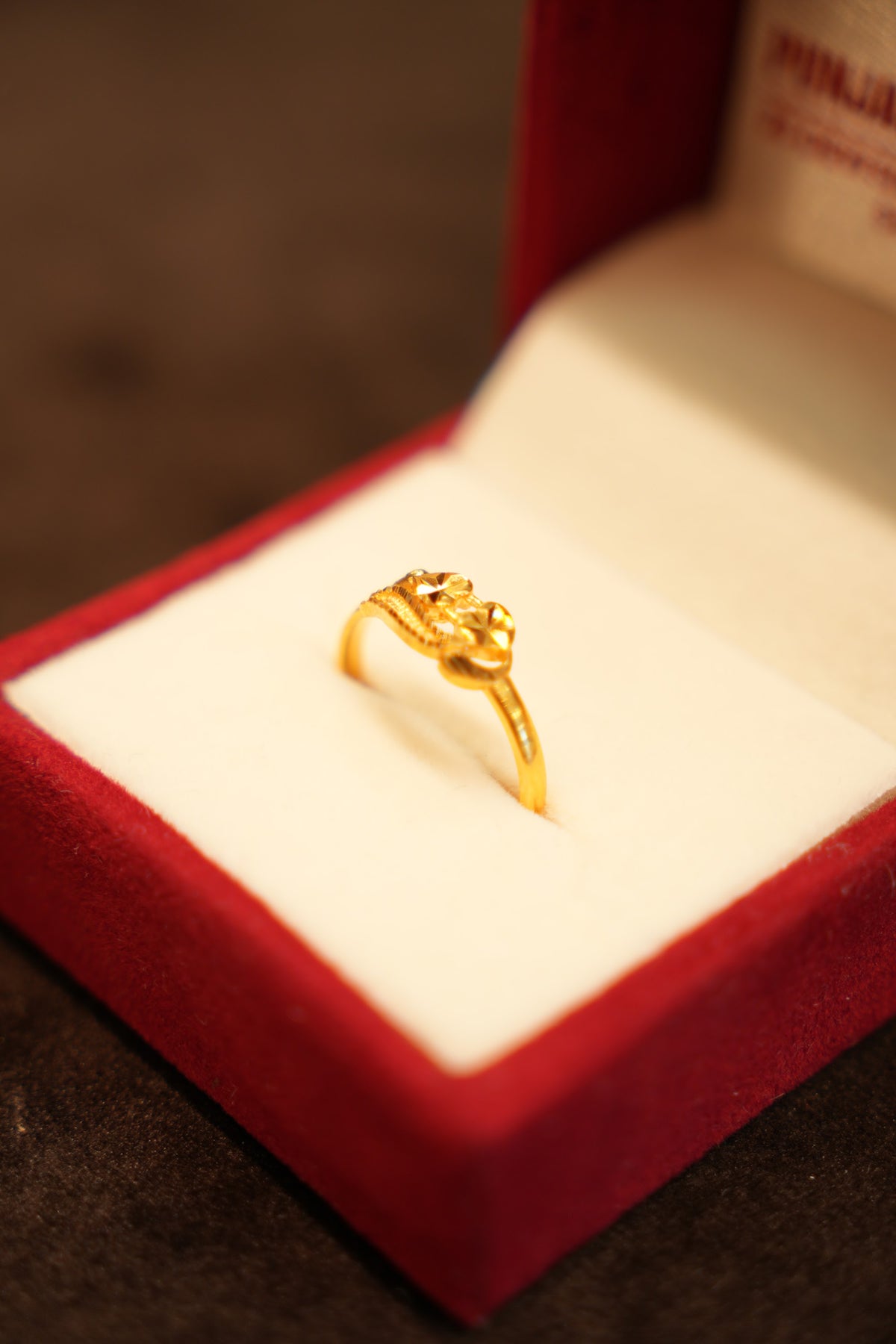 22K Gold Star-Cut Trio Ring