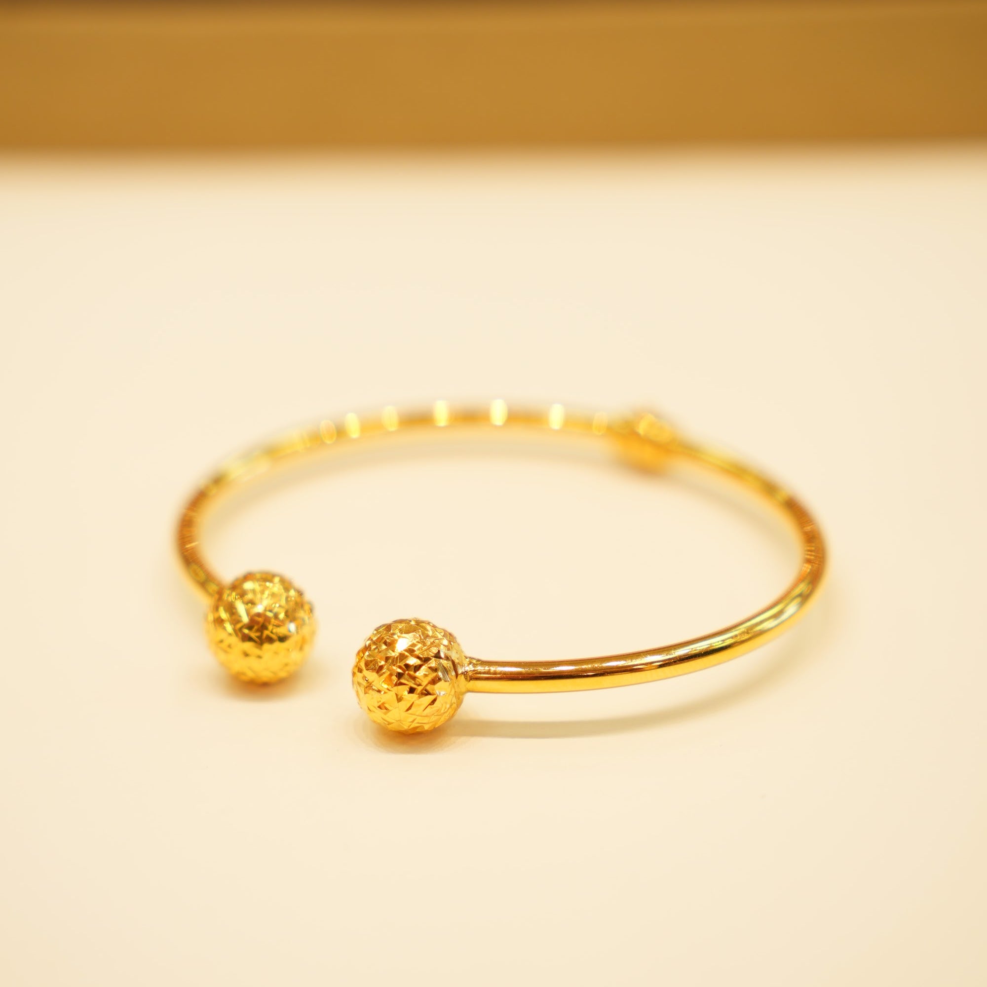 22K Gold Ball-Tip Cuff Bracelet