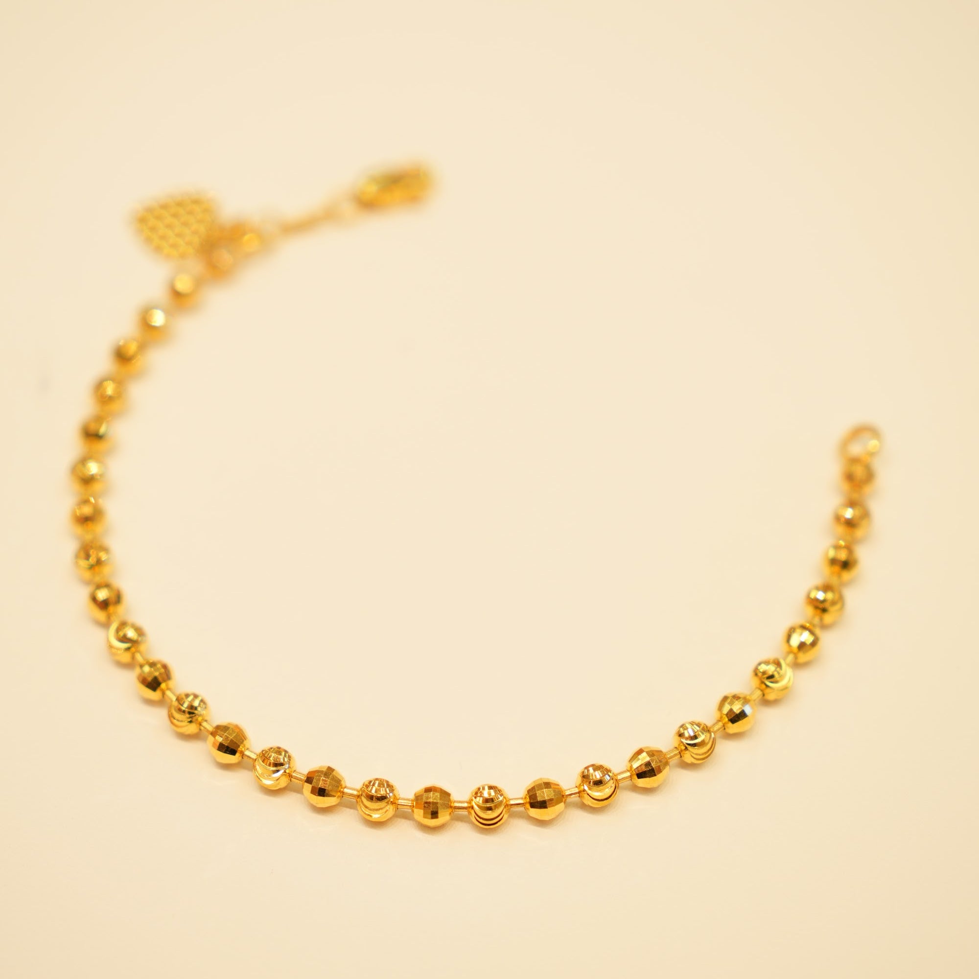 22K Gold Sparkle Bead Drop Bracelet