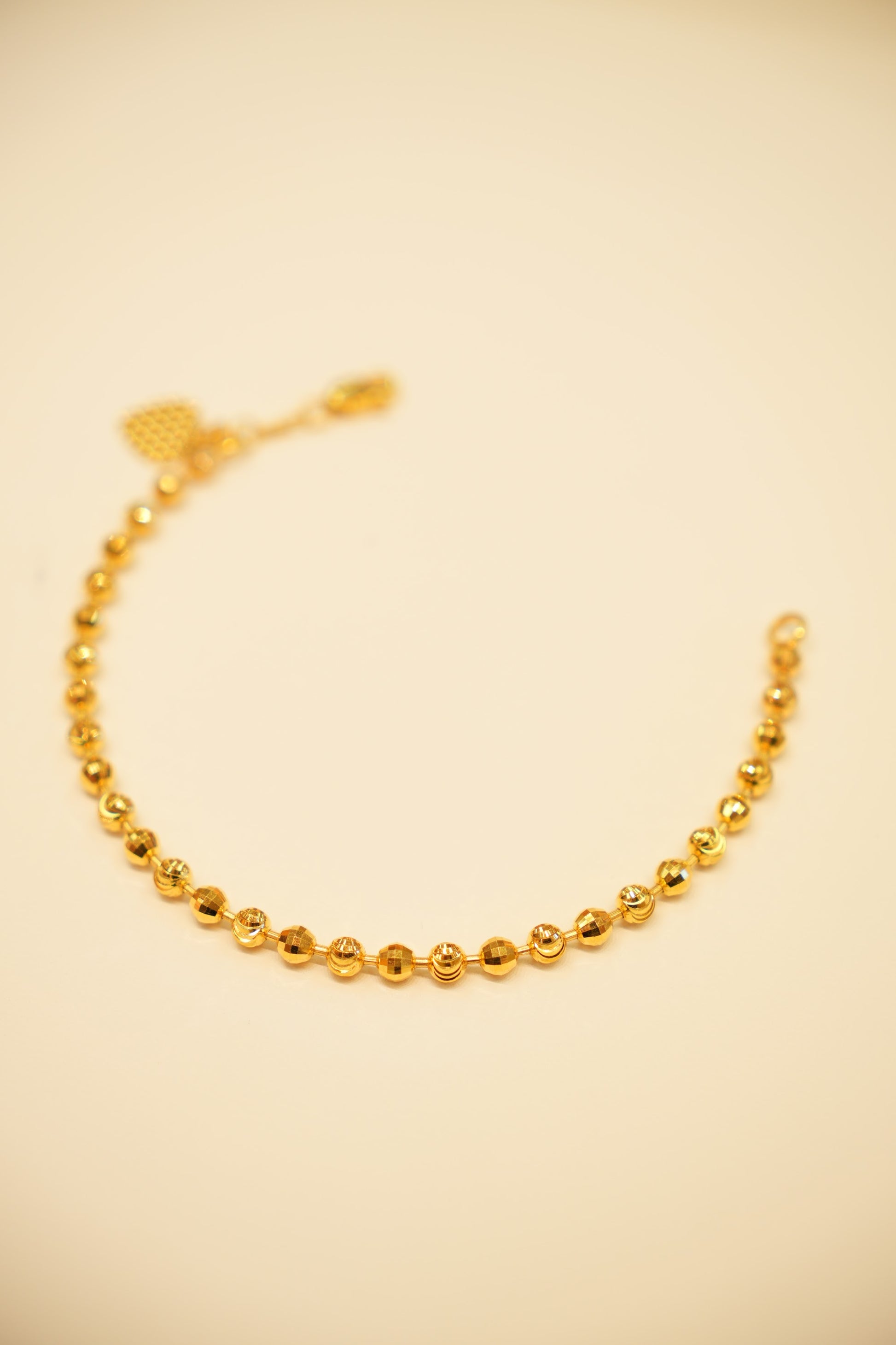 22K Gold Sparkle Bead Drop Bracelet