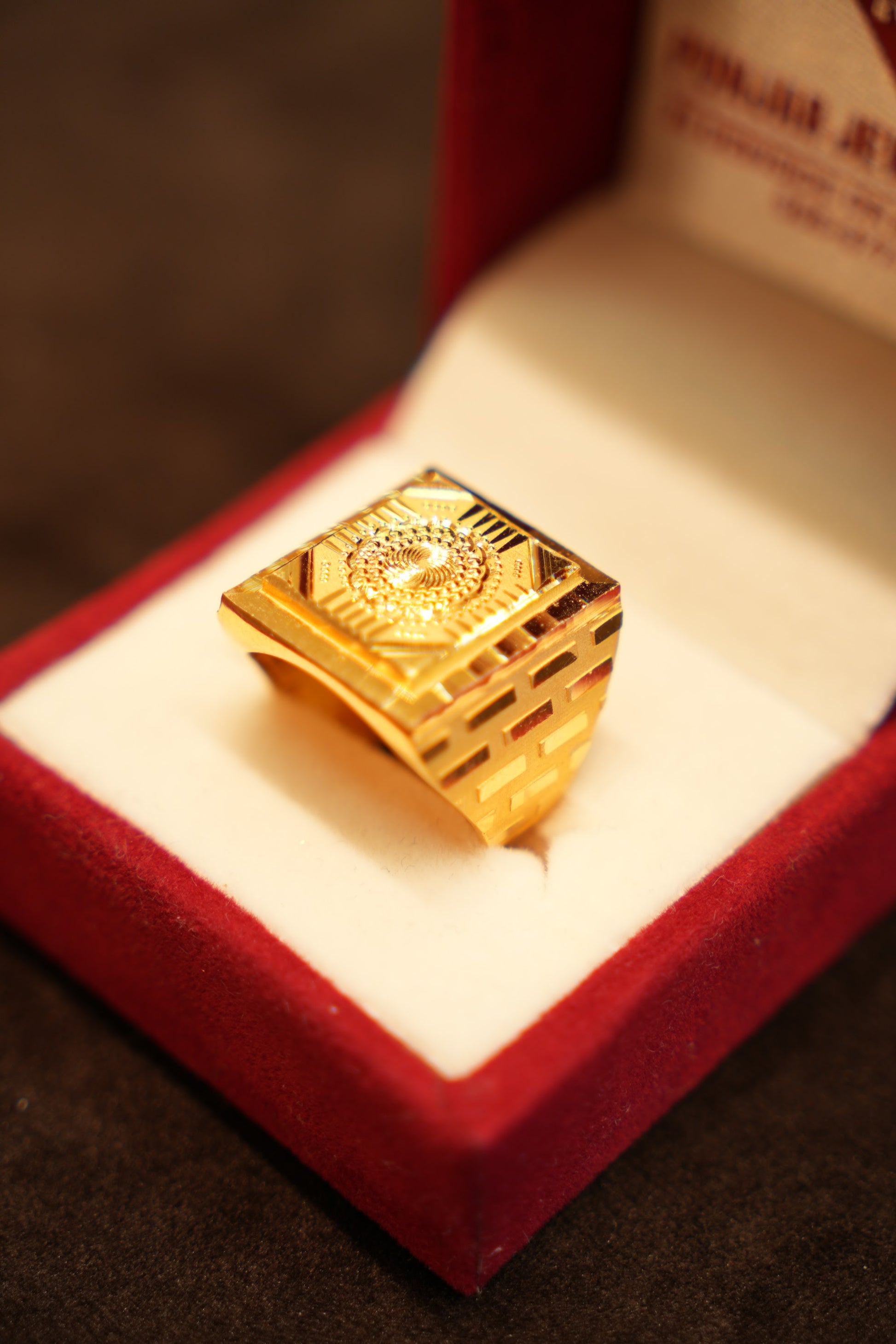 22K Gold Spiral Coil Signet Ring