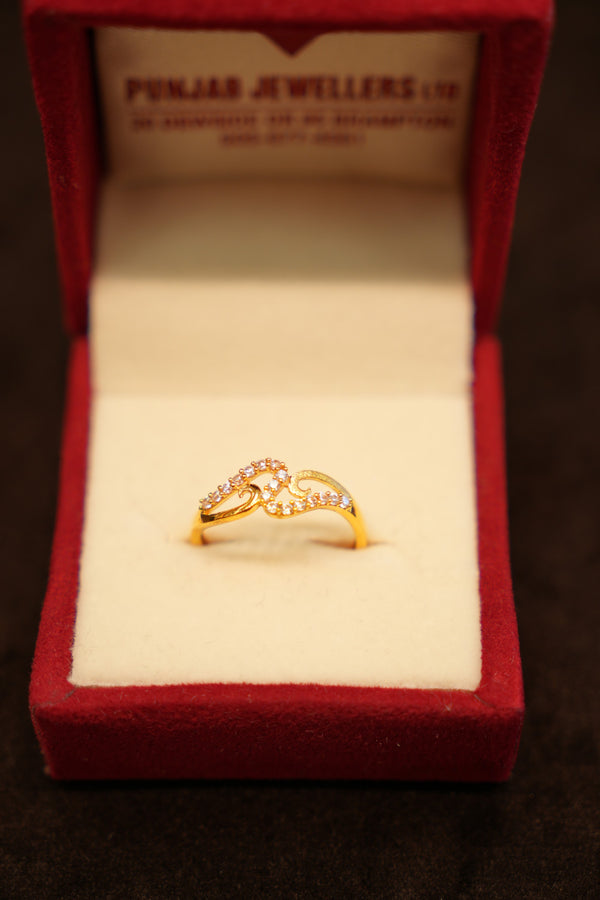 22K Gold Paisley Swirl Ring