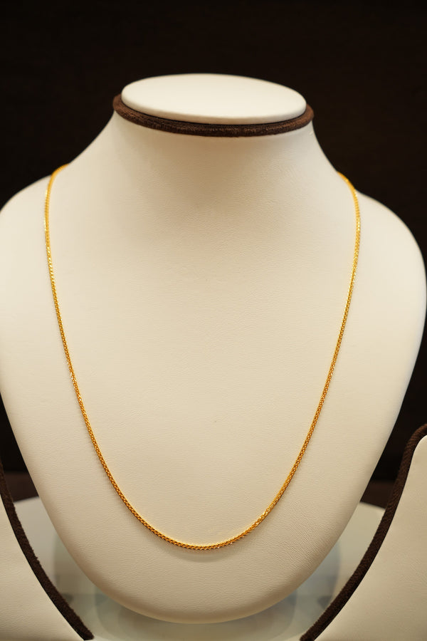22K Gold Thin Wheat Chain