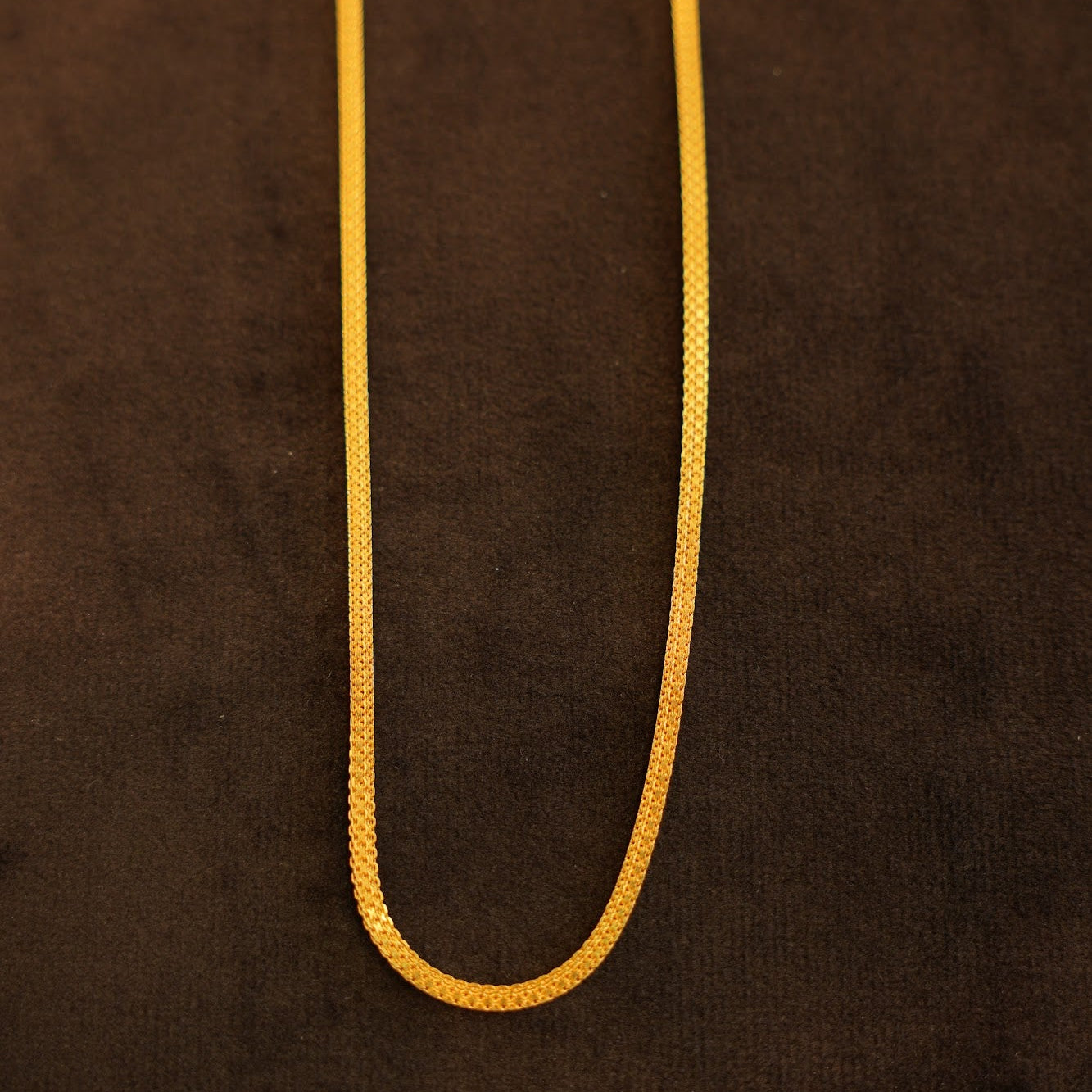 22K Gold Woven Mesh Flat Chain (22 Inches)