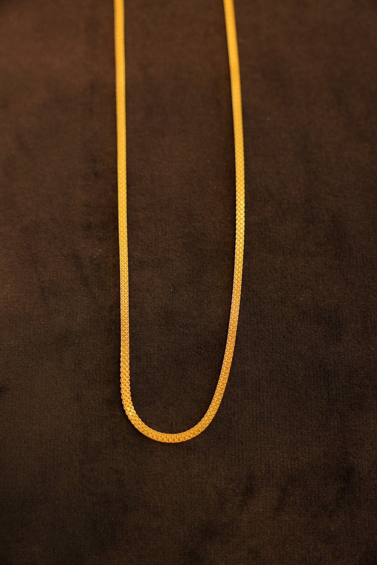 22K Gold Woven Mesh Flat Chain (22 Inches)