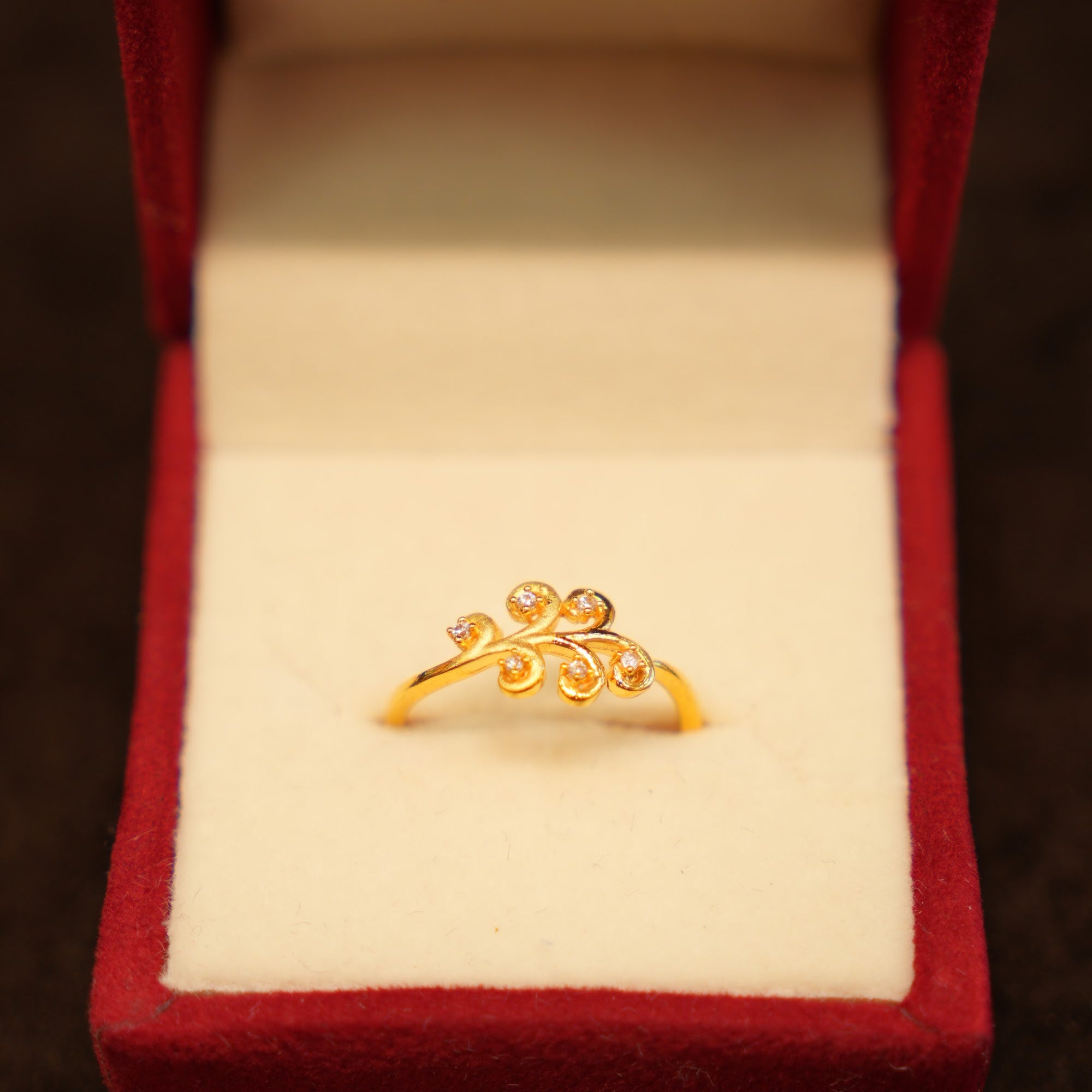 22K Gold Fern Vine Ring