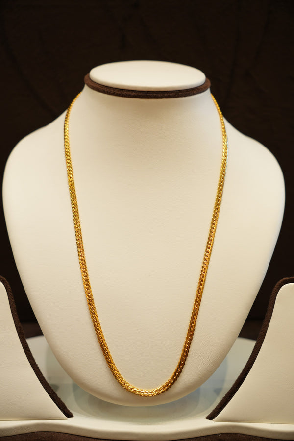 22K Gold Wheat Braid Chain