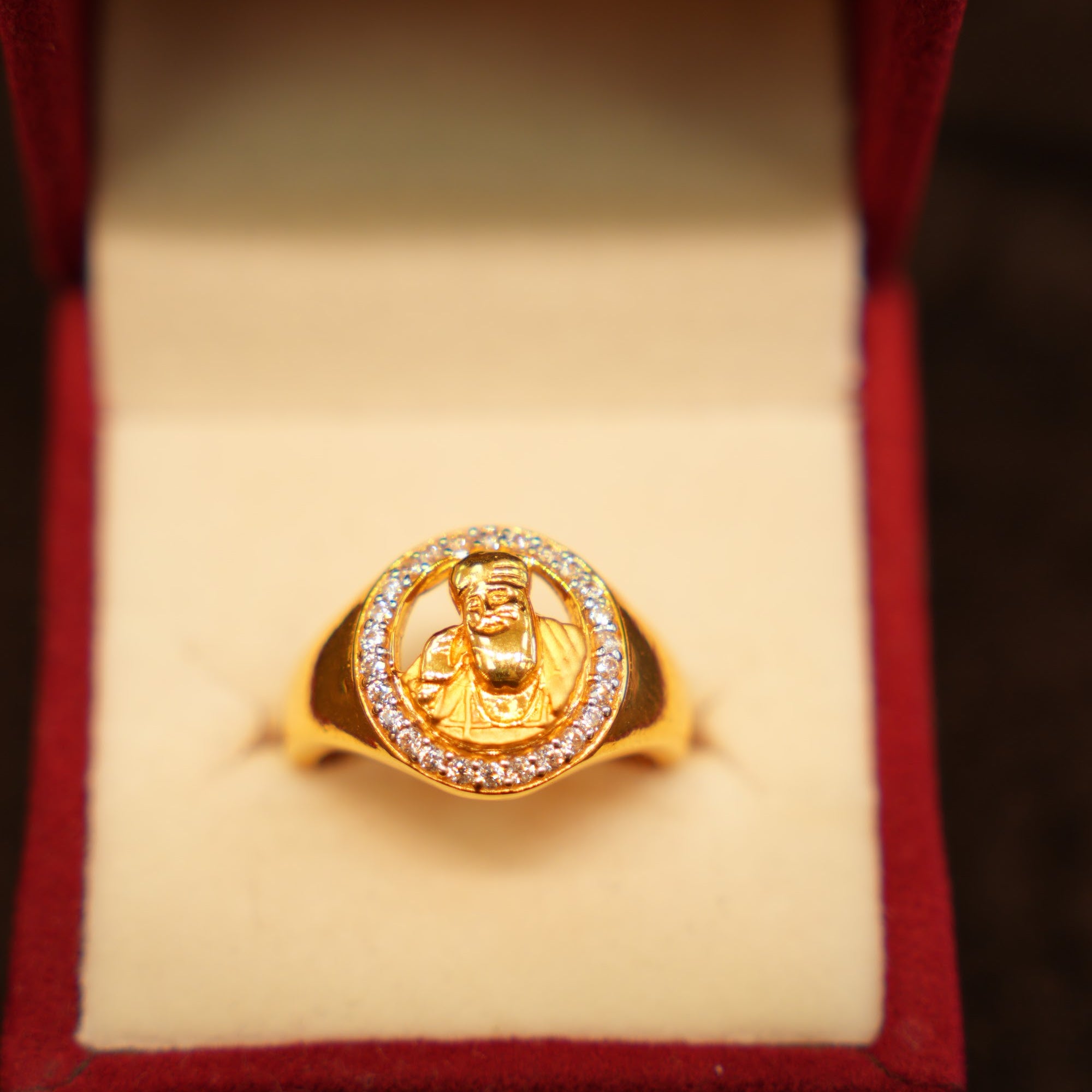 22K Gold Devotional Portrait Ring
