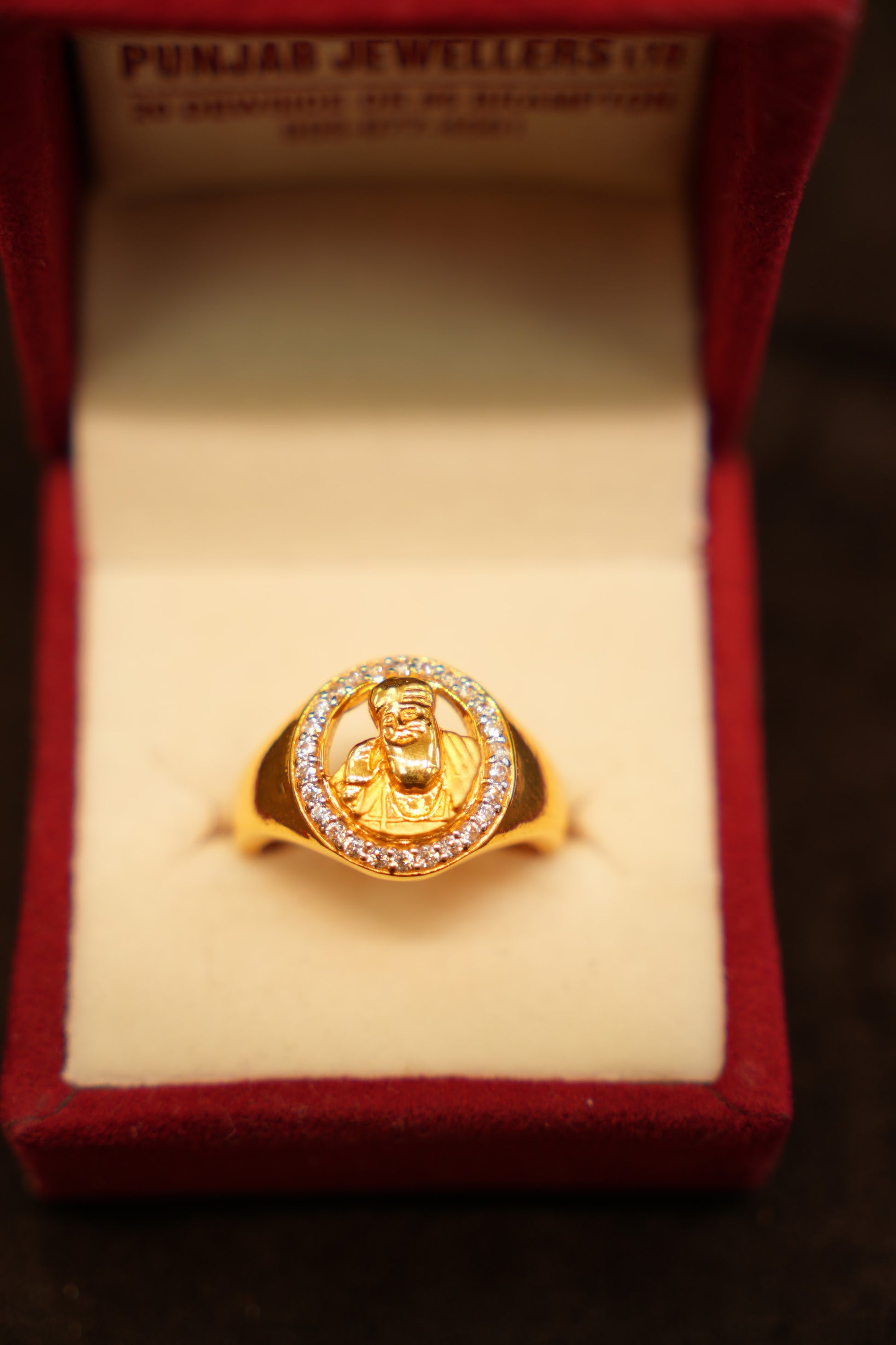 22K Gold Devotional Portrait Ring