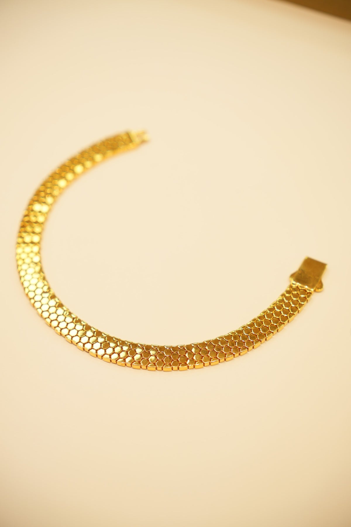 22K Gold Honeycomb Mesh Bracelet