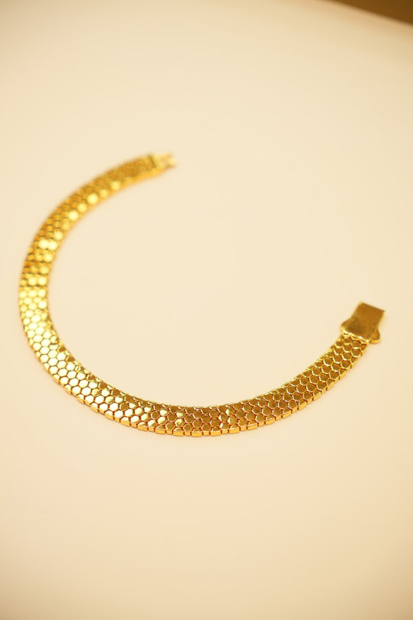 22K Gold Honeycomb Mesh Bracelet