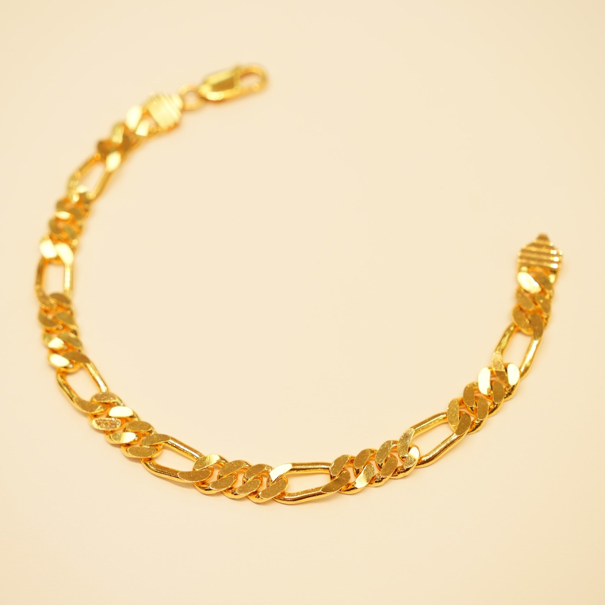 22K Gold Figaro Link Bracelet
