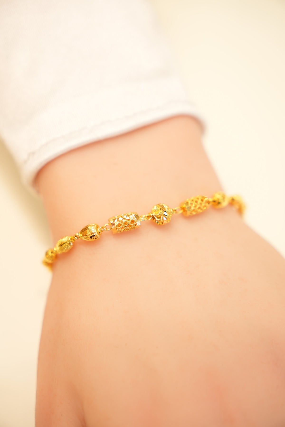 22K Gold Assorted Bead Bracelet