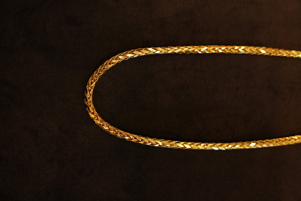 22K Gold Thick Wheat Chain