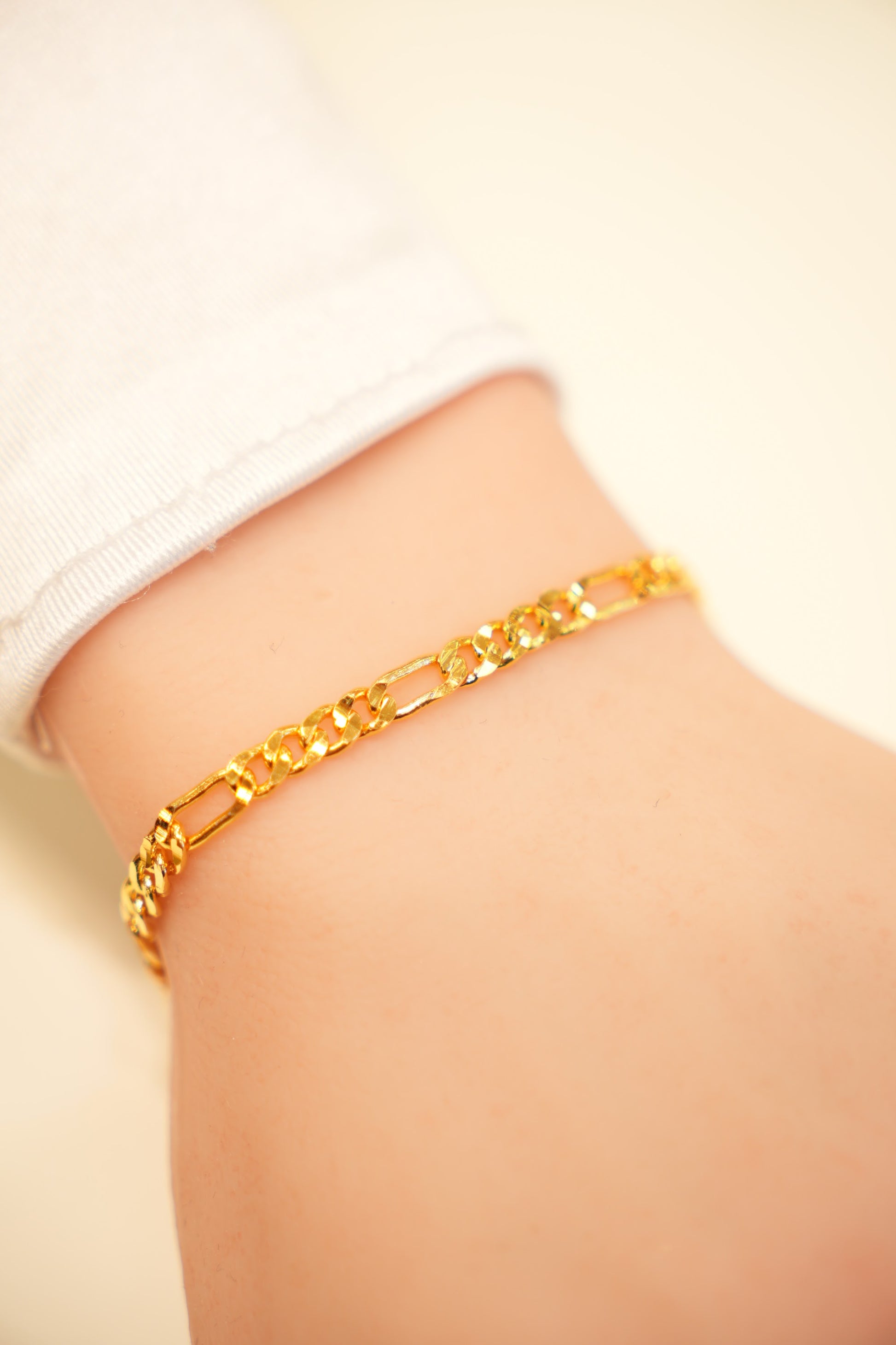 22K Gold Classic Figaro Bracelet