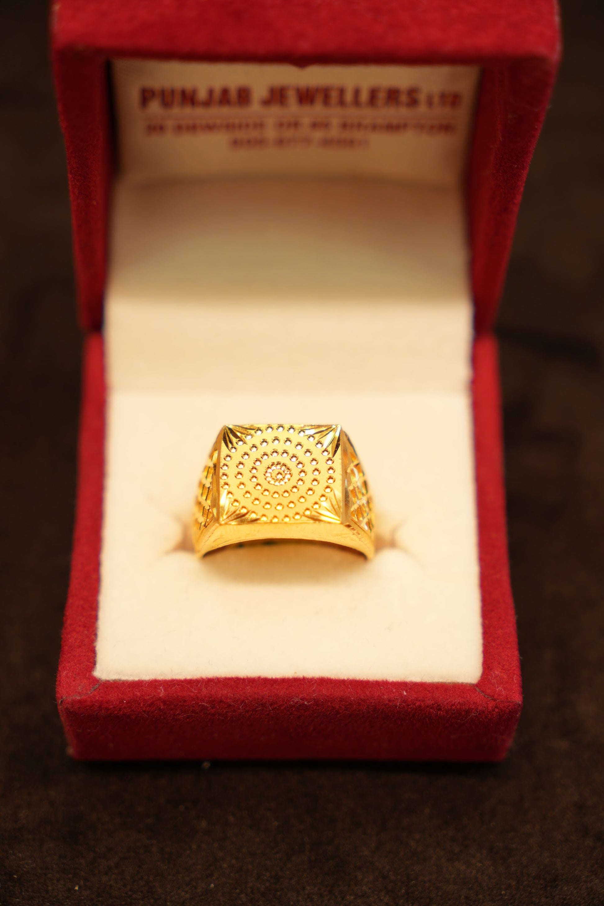 22K Gold Concentric Bullseye Dome Ring