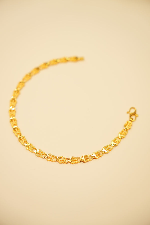 22K Gold Bowtie Link Bracelet