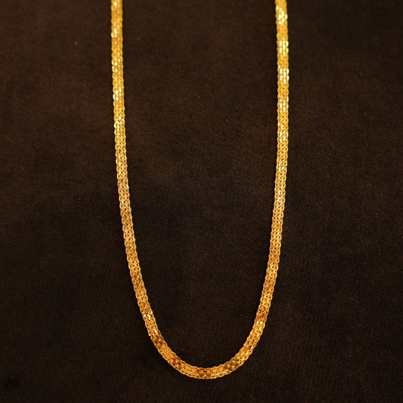 22K Gold Flat Mesh Chain (20 Inches)