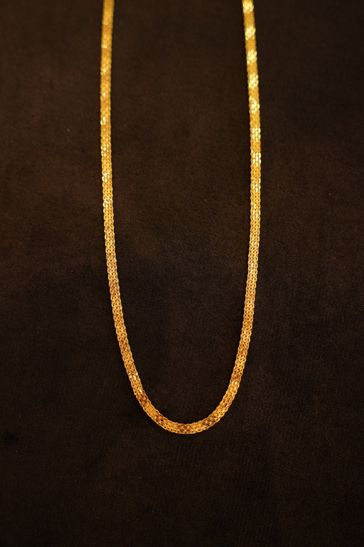22K Gold Flat Mesh Chain (20 Inches)