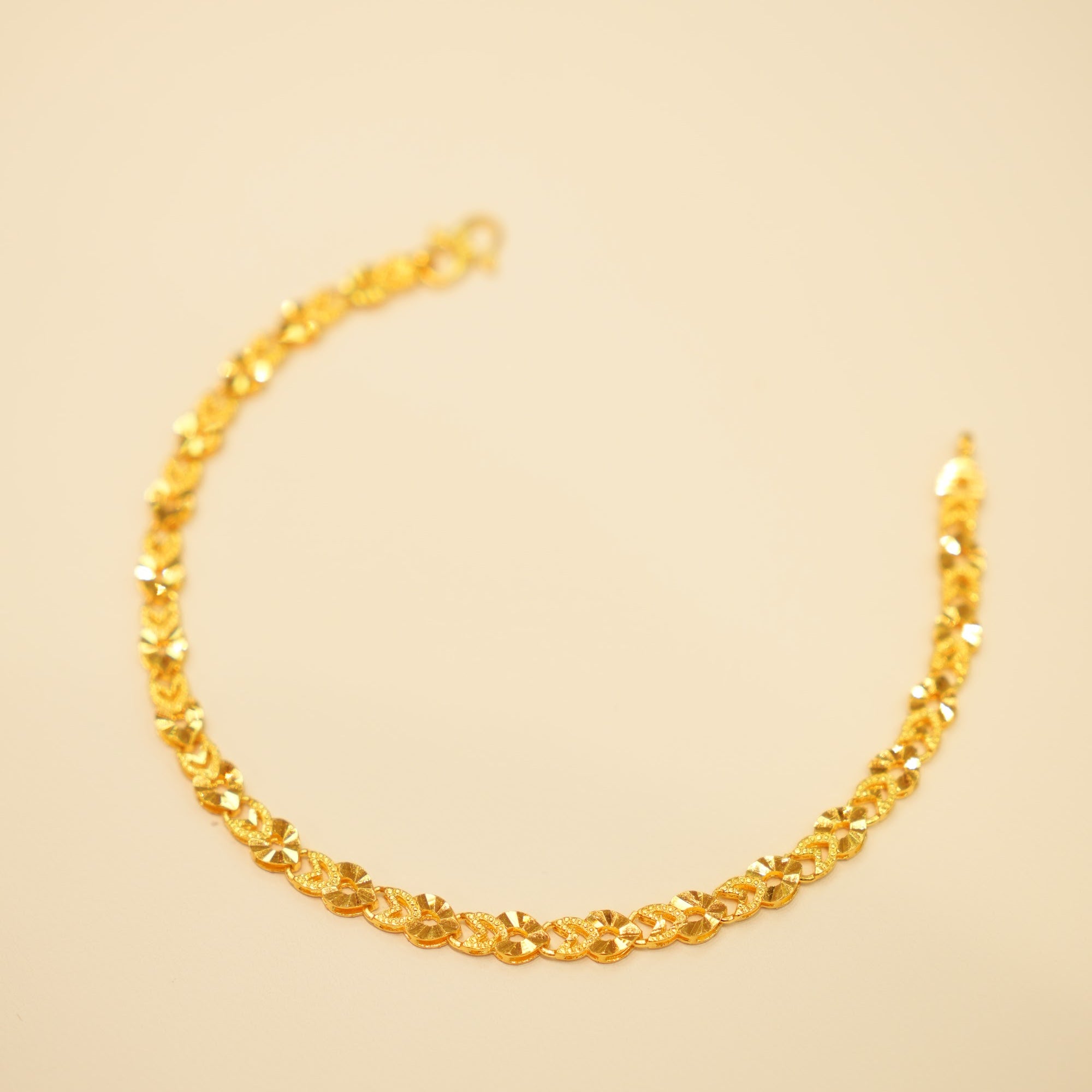 22K Gold Starburst Disc Bracelet