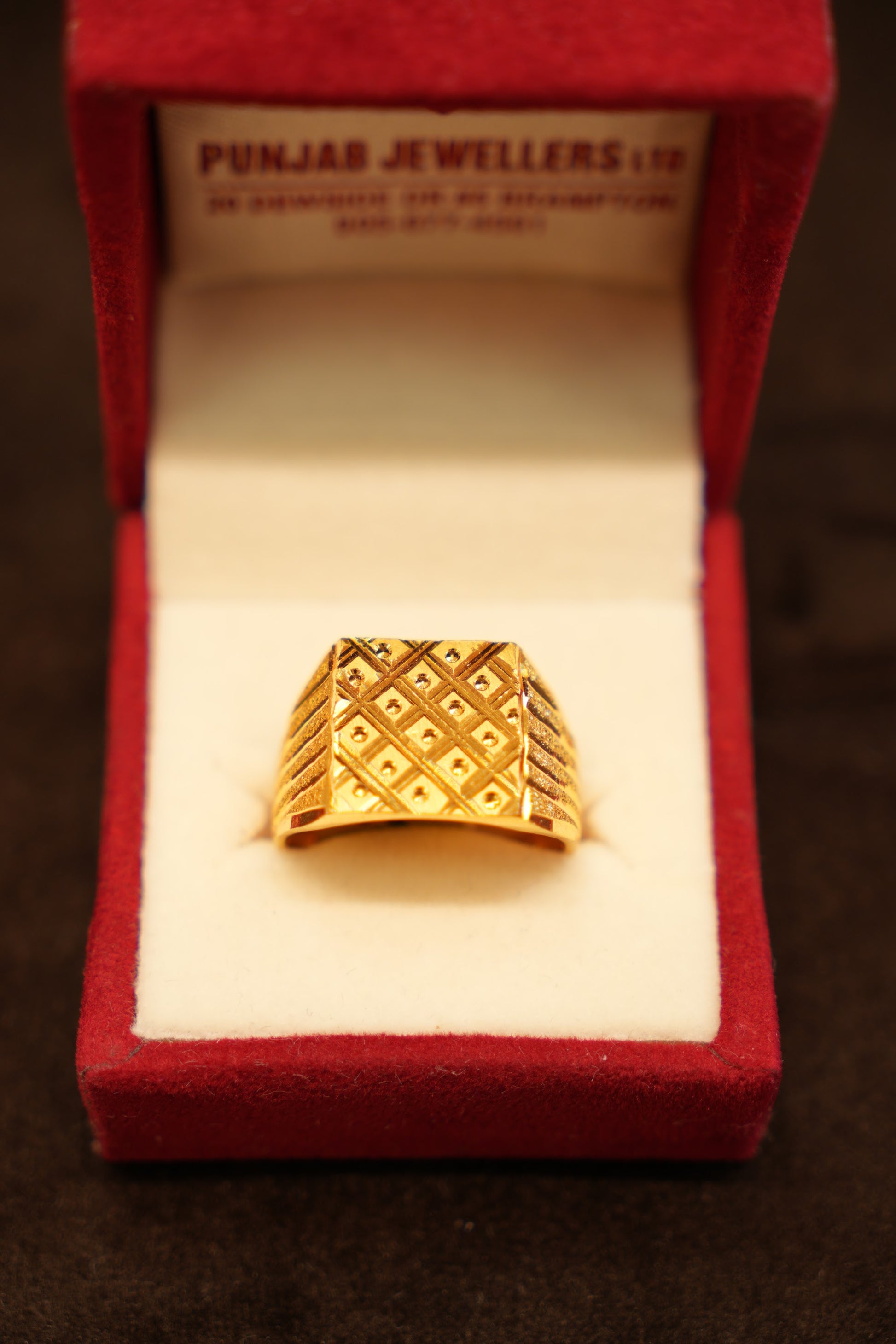 22K Gold Diamond Trellis Dome Ring